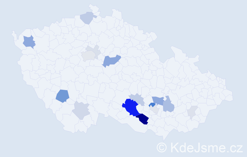 Příjmení: 'Šumpela', počet výskytů 54 v celé ČR