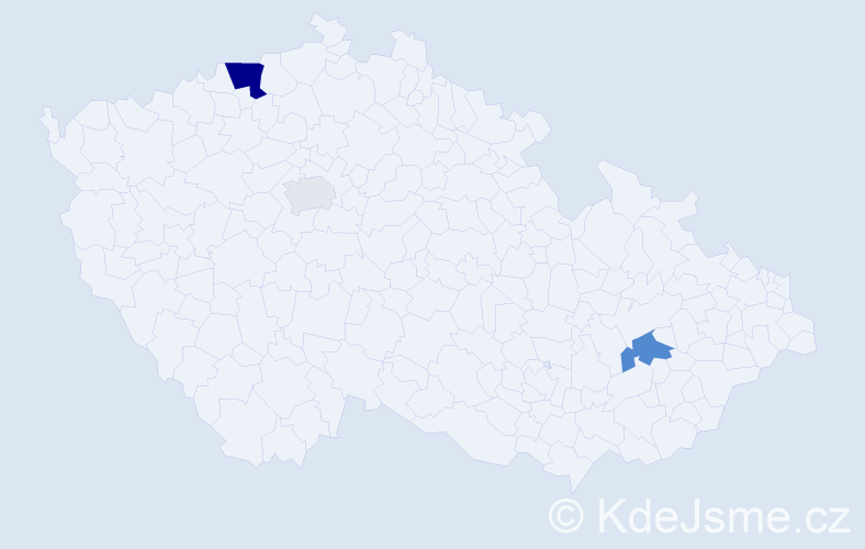 Příjmení: 'Balešová', počet výskytů 8 v celé ČR
