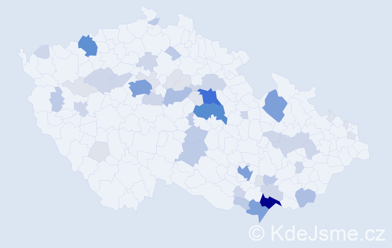 Příjmení: 'Mazuchová', počet výskytů 169 v celé ČR