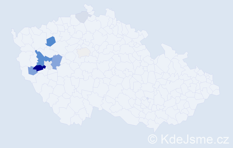 Příjmení: 'Multrusová', počet výskytů 21 v celé ČR