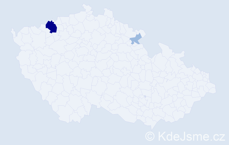Příjmení: 'Heid', počet výskytů 5 v celé ČR