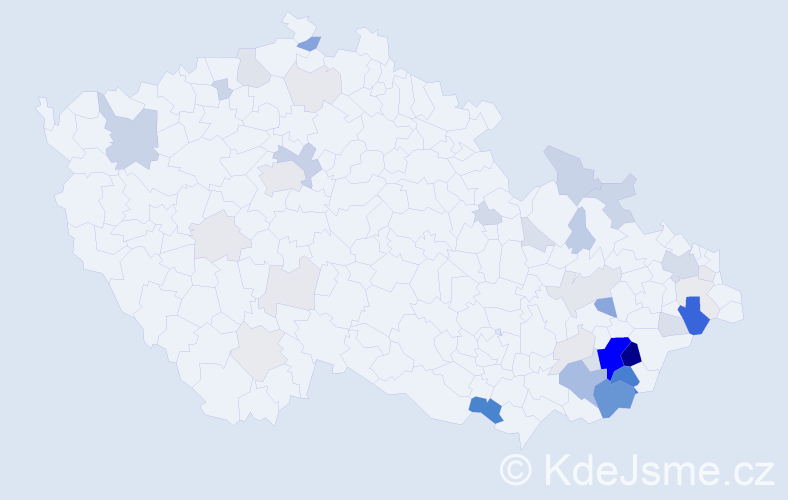 Příjmení: 'Valeriánová', počet výskytů 140 v celé ČR