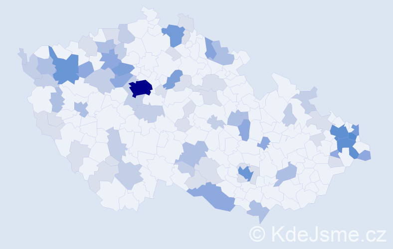 Příjmení: 'Bednárová', počet výskytů 213 v celé ČR