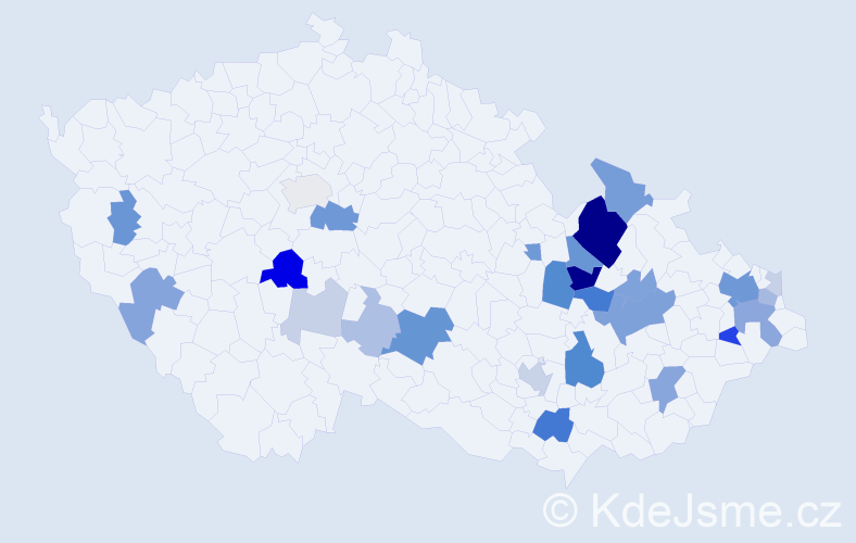 Příjmení: 'Rašnerová', počet výskytů 79 v celé ČR