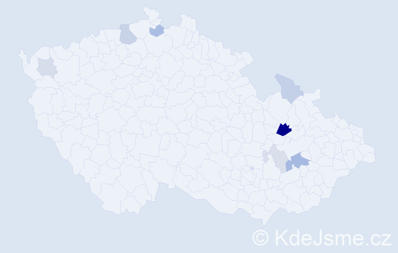 Příjmení: 'Pohajdová', počet výskytů 15 v celé ČR