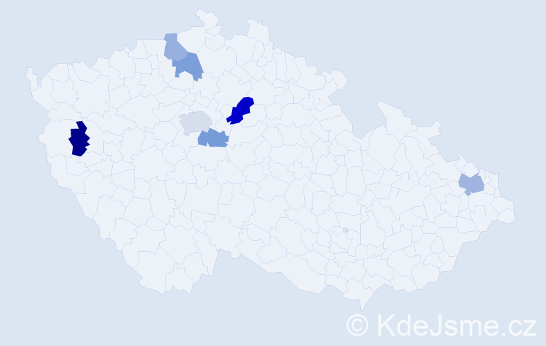 Příjmení: 'Oberhel', počet výskytů 10 v celé ČR