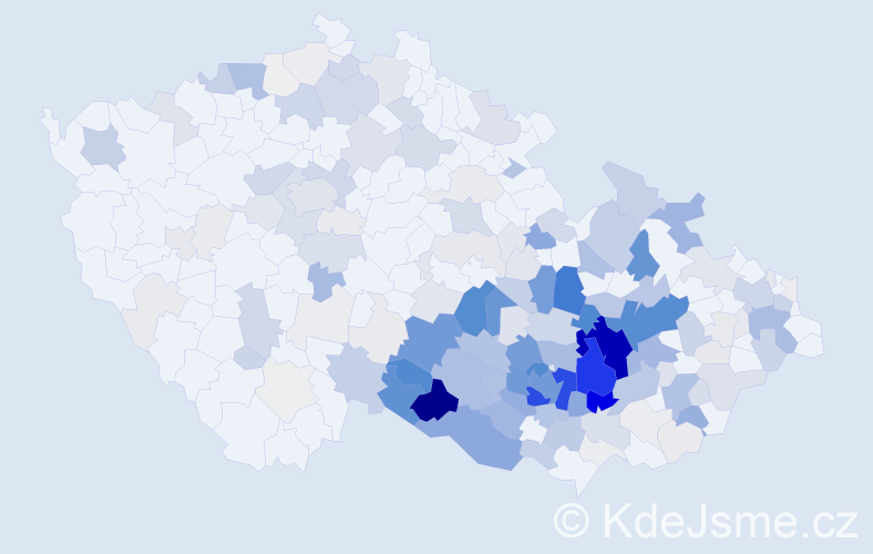 Příjmení: 'Kalábová', počet výskytů 853 v celé ČR