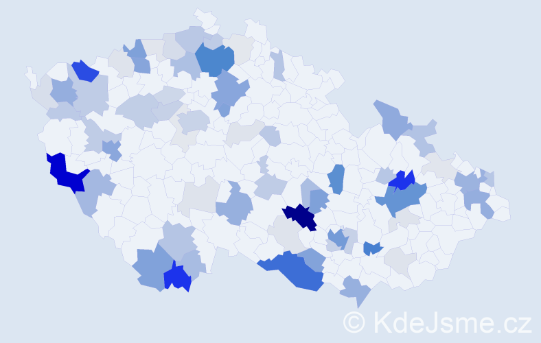 Příjmení: 'Hammer', počet výskytů 272 v celé ČR