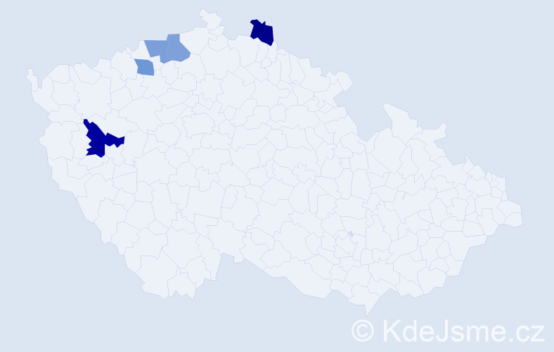 Příjmení: 'Gubik', počet výskytů 6 v celé ČR