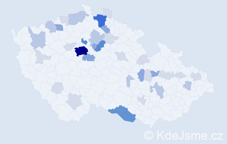 Příjmení: 'Najmonová', počet výskytů 102 v celé ČR