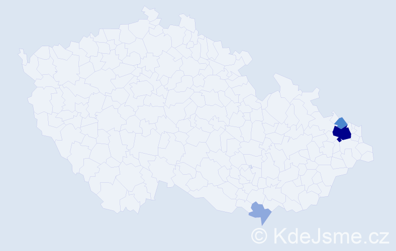 Příjmení: 'Kubinák', počet výskytů 8 v celé ČR