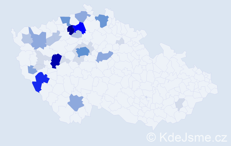 Příjmení: 'Zdvořák', počet výskytů 108 v celé ČR