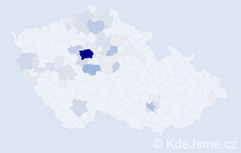 Příjmení: 'Šebor', počet výskytů 205 v celé ČR