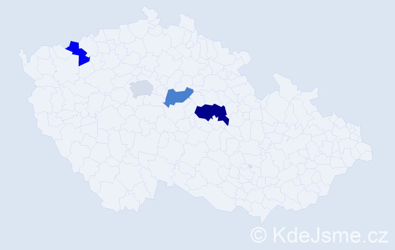 Příjmení: 'Vozanka', počet výskytů 5 v celé ČR