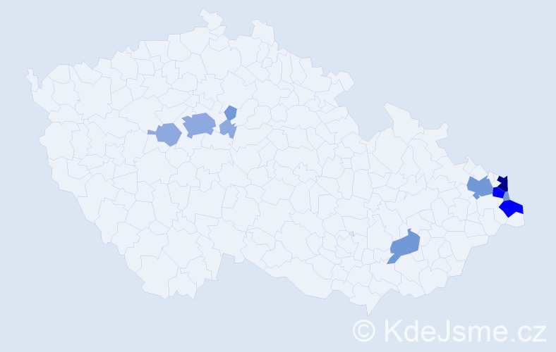 Příjmení: 'Vitošová', počet výskytů 25 v celé ČR