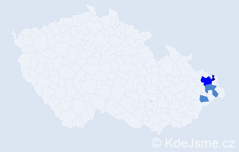 Příjmení: 'Gojtka', počet výskytů 7 v celé ČR