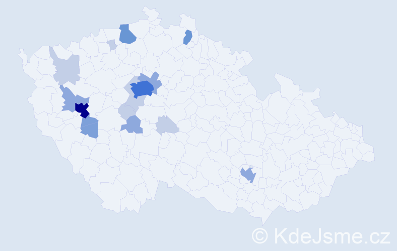 Příjmení: 'Sutnarová', počet výskytů 44 v celé ČR
