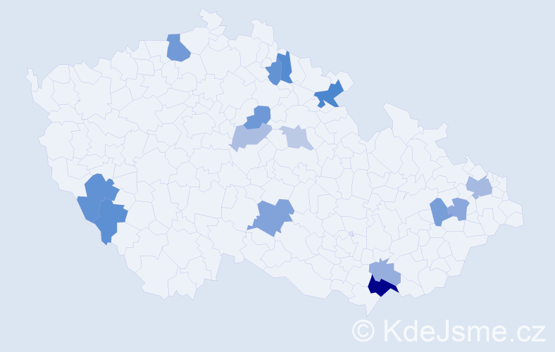 Příjmení: 'Leskovská', počet výskytů 28 v celé ČR
