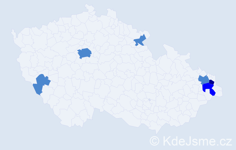 Příjmení: 'Koziar', počet výskytů 9 v celé ČR