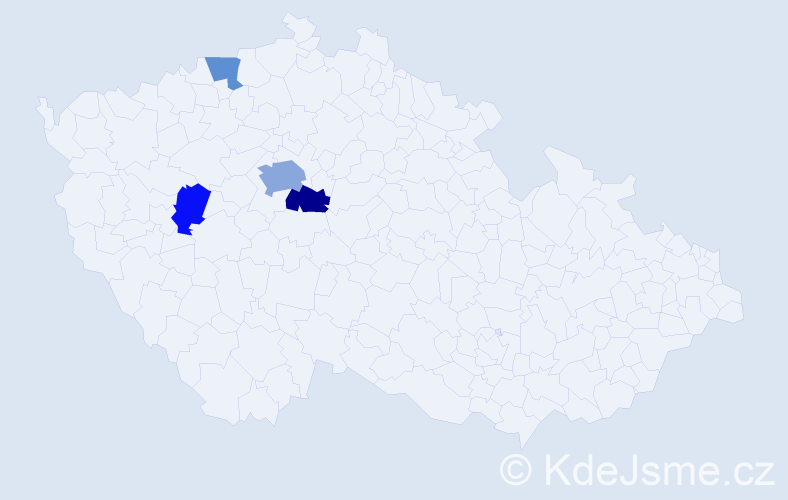 Příjmení: 'Kirsová', počet výskytů 15 v celé ČR