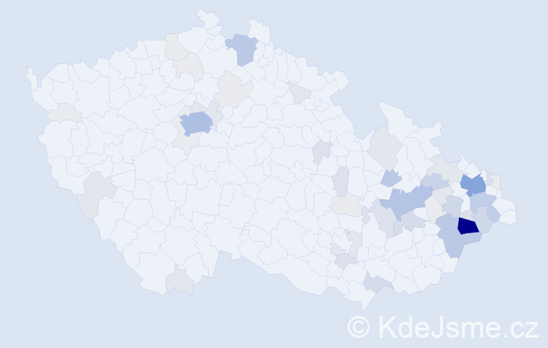 Příjmení: 'Blinka', počet výskytů 216 v celé ČR