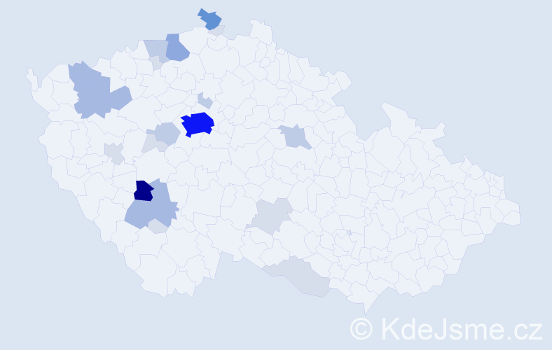 Příjmení: 'Vohryzková', počet výskytů 77 v celé ČR