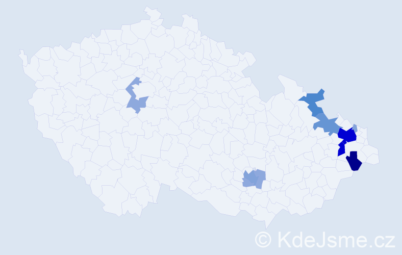 Příjmení: 'Kuhejda', počet výskytů 35 v celé ČR