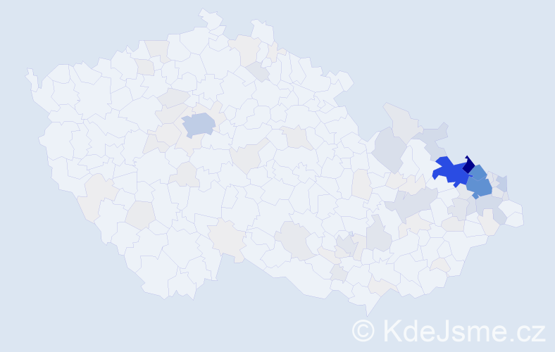 Příjmení: 'Halfarová', počet výskytů 596 v celé ČR