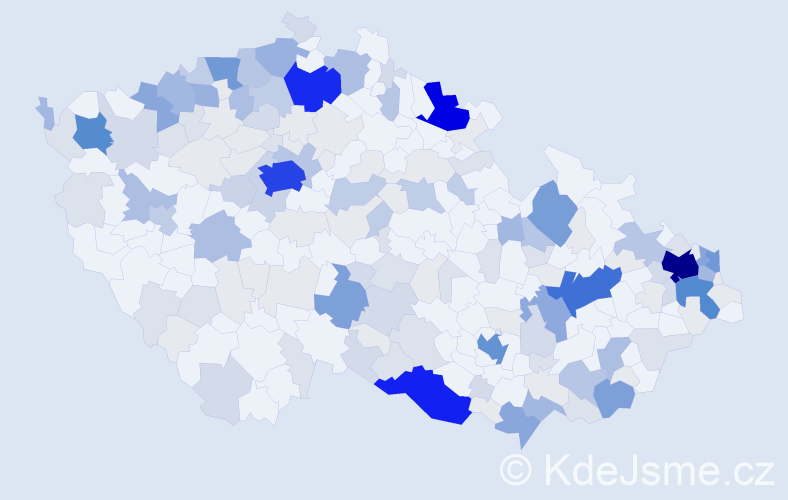 Příjmení: 'Herák', počet výskytů 695 v celé ČR