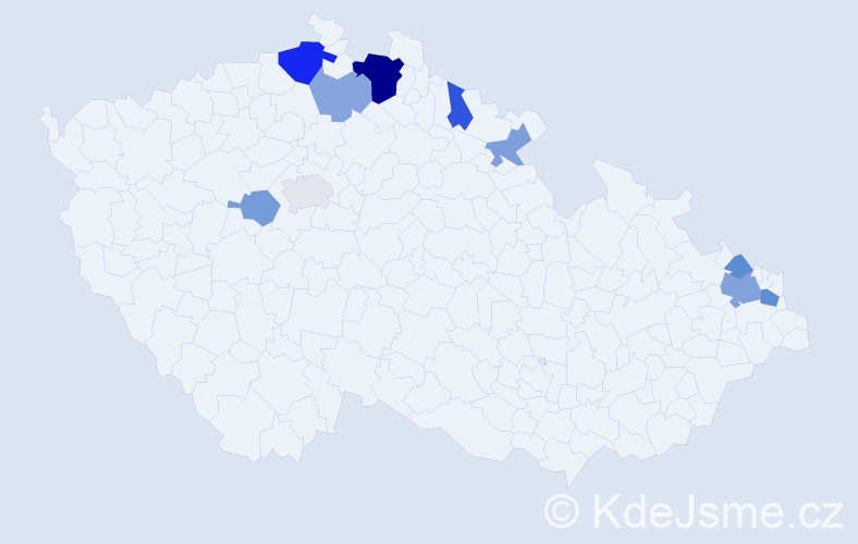 Příjmení: 'Dorníková', počet výskytů 20 v celé ČR