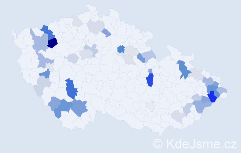 Příjmení: 'Kašper', počet výskytů 107 v celé ČR