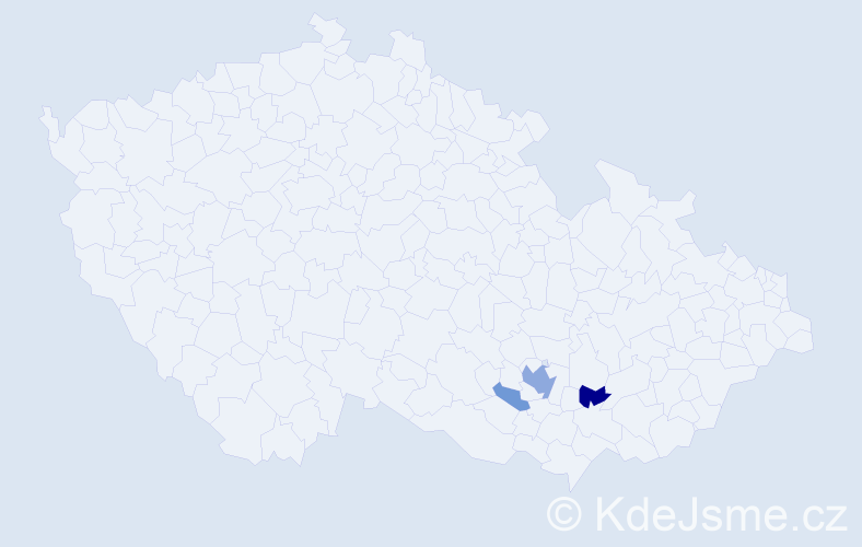 Příjmení: 'Dašovská', počet výskytů 9 v celé ČR