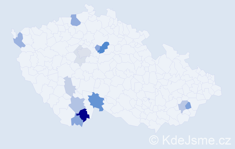 Příjmení: 'Nebáznivá', počet výskytů 34 v celé ČR