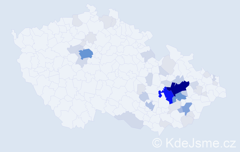 Příjmení: 'Mačák', počet výskytů 138 v celé ČR