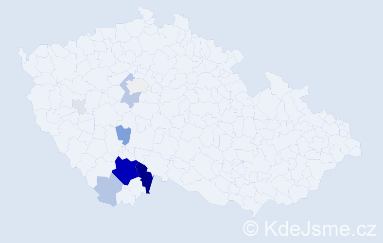 Příjmení: 'Kándlová', počet výskytů 31 v celé ČR
