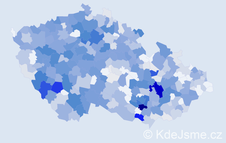 Příjmení: 'Kroupa', počet výskytů 2729 v celé ČR