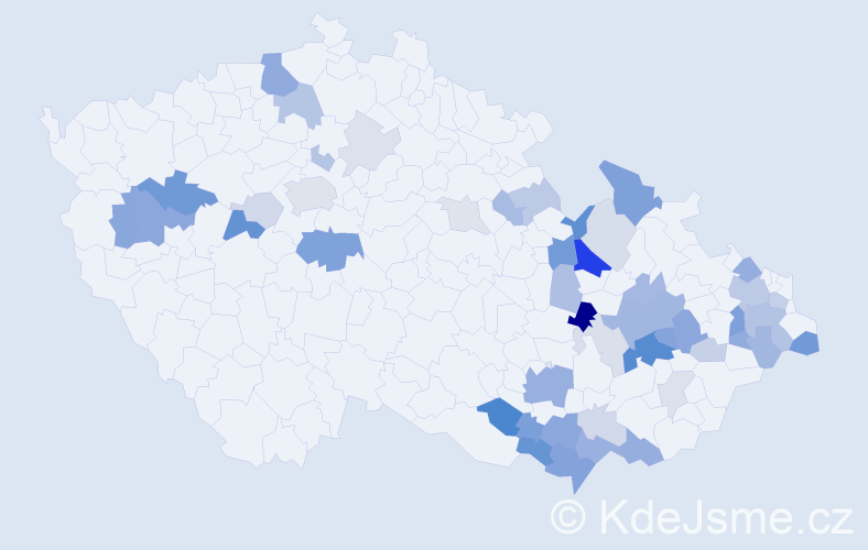 Příjmení: 'Šmidová', počet výskytů 123 v celé ČR