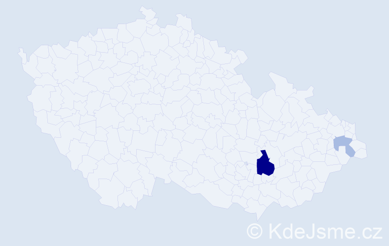 Příjmení: 'Pátiková', počet výskytů 5 v celé ČR