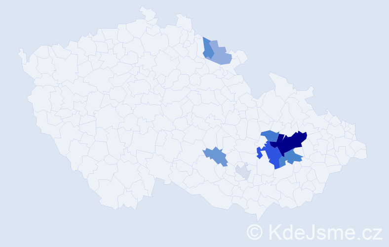 Příjmení: 'Buiglová', počet výskytů 21 v celé ČR