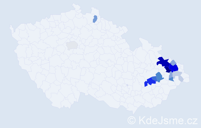 Příjmení: 'Fešarová', počet výskytů 49 v celé ČR