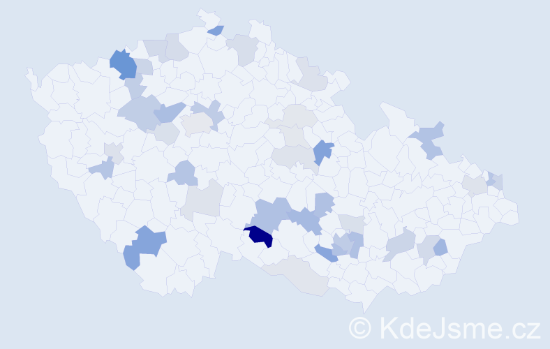 Příjmení: 'Dolník', počet výskytů 95 v celé ČR