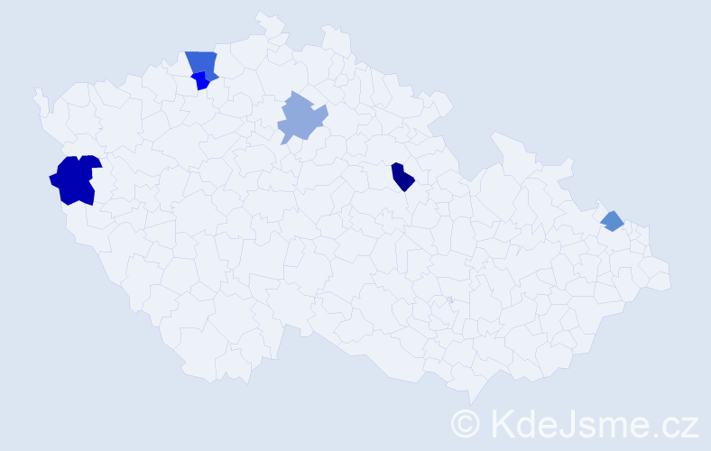 Příjmení: 'Kerul', počet výskytů 9 v celé ČR