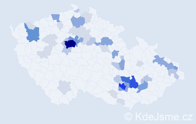 Příjmení: 'Pásek', počet výskytů 137 v celé ČR