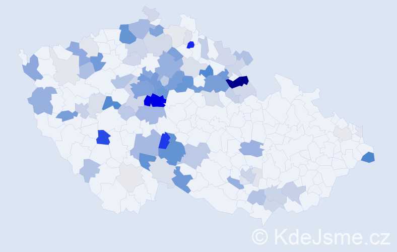 Příjmení: 'Rathouský', počet výskytů 326 v celé ČR