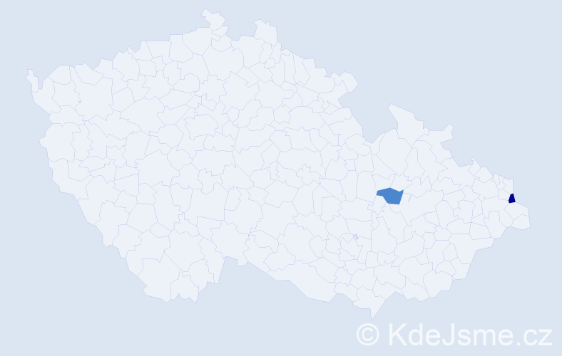Příjmení: 'Hospudková', počet výskytů 4 v celé ČR