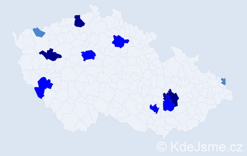 Příjmení: 'Krivoš', počet výskytů 21 v celé ČR