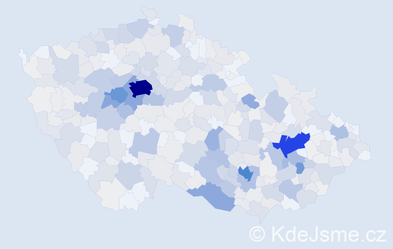 Příjmení: 'Sklenář', počet výskytů 1960 v celé ČR