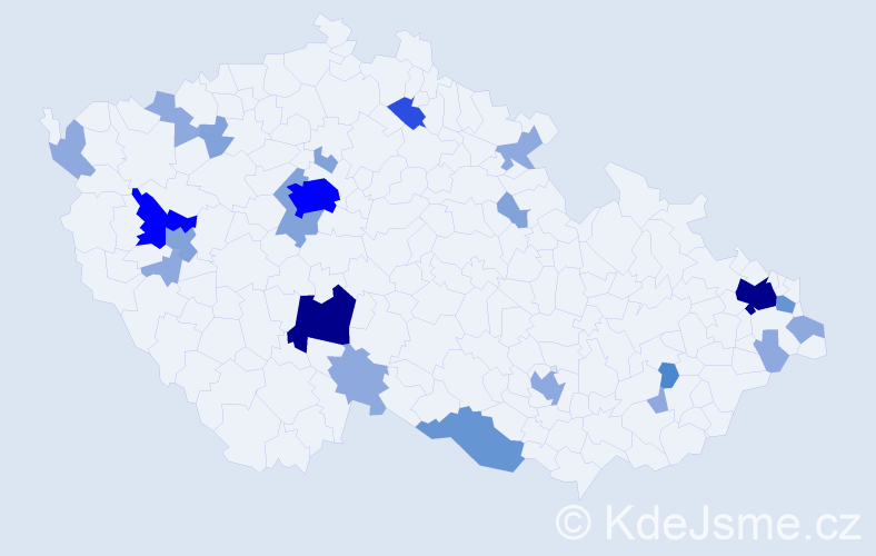 Příjmení: 'Perger', počet výskytů 62 v celé ČR