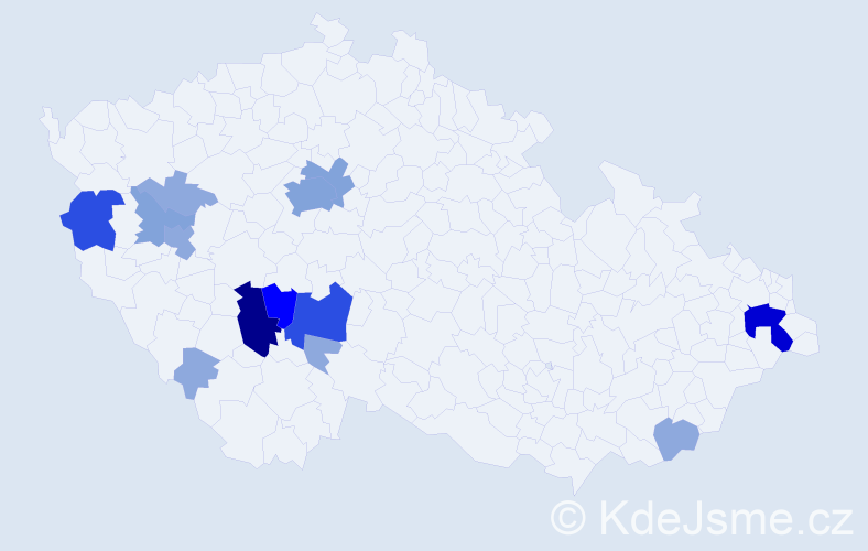 Příjmení: 'Handrejchová', počet výskytů 42 v celé ČR