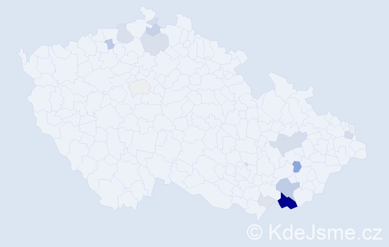 Příjmení: 'Nekarda', počet výskytů 72 v celé ČR